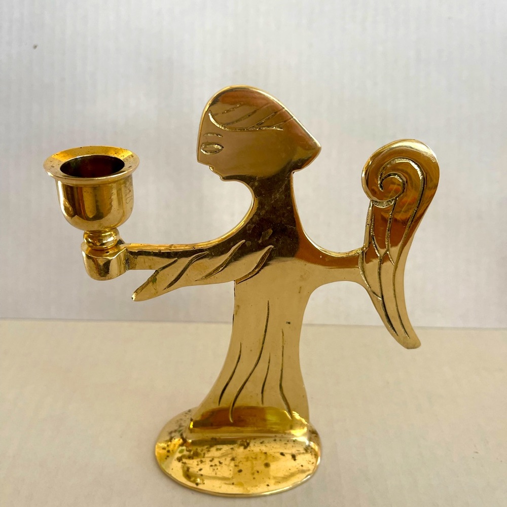 Solid brass Angel candleholder
